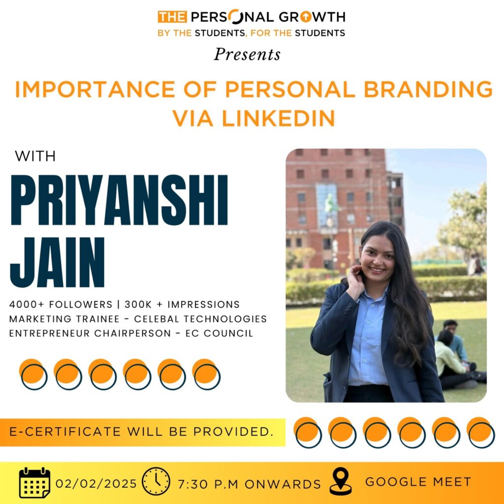 Personal Branding Session by The Personal Growth. Register Now!!